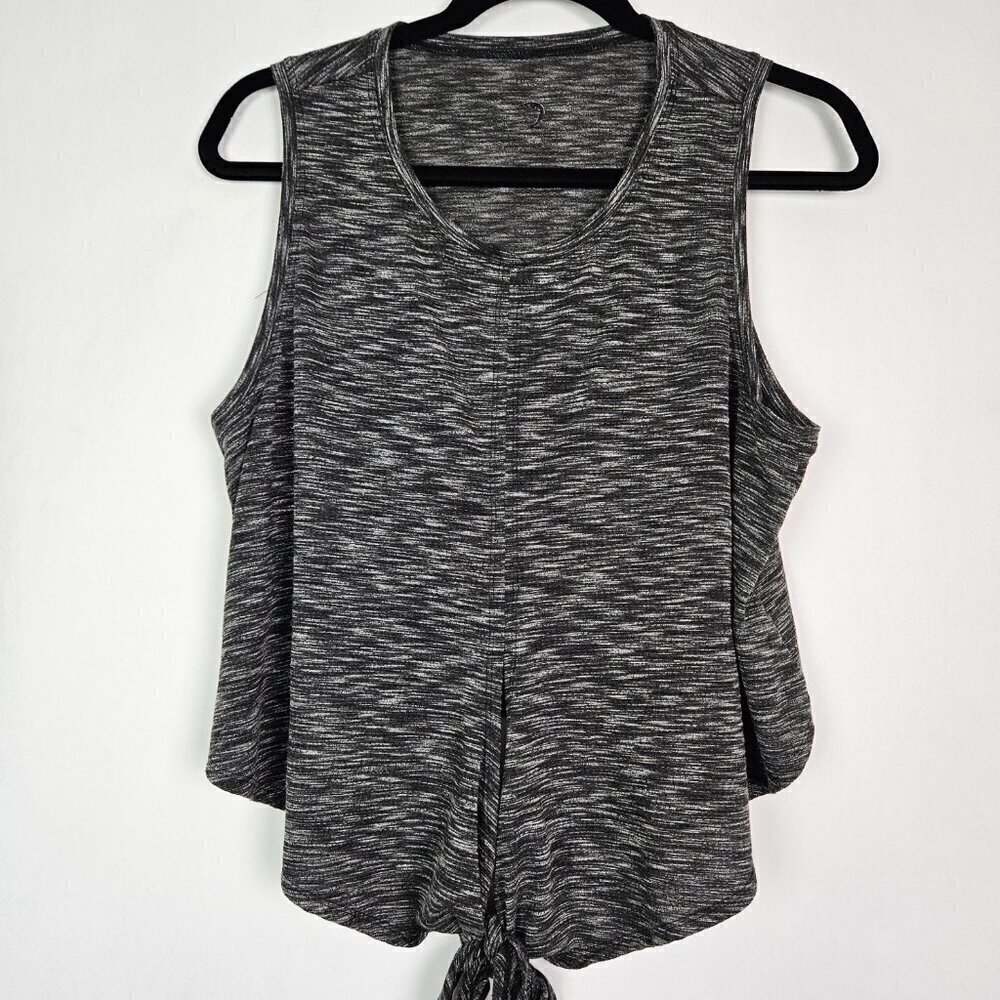 ZYIA Active Infinity Wrap Tie Front Tank Black/Gray Heather XL - Picture 3 of 8